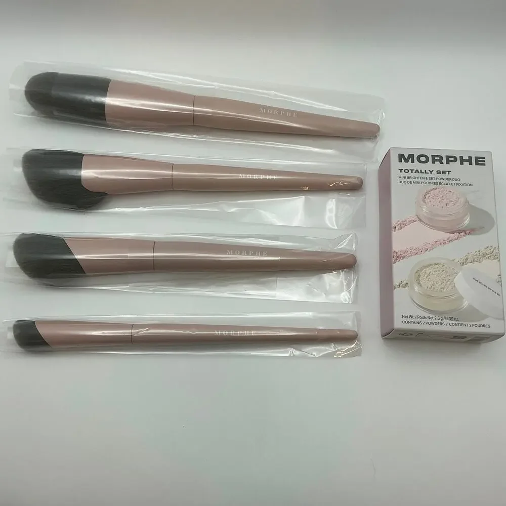 6 Piece Morphe Totally Set Brush Collection & Mini Powder Duo NIB